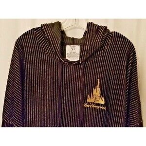 Disney  Hoodie 50th Anniversary Spirit Black + Metallic Gold Stripe NEW TAGS XL